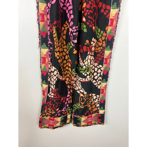 Farm Rio NWT Leopard Print Fringe Beaded High Waist Pants Multicolor XS - Picture 7 of 12